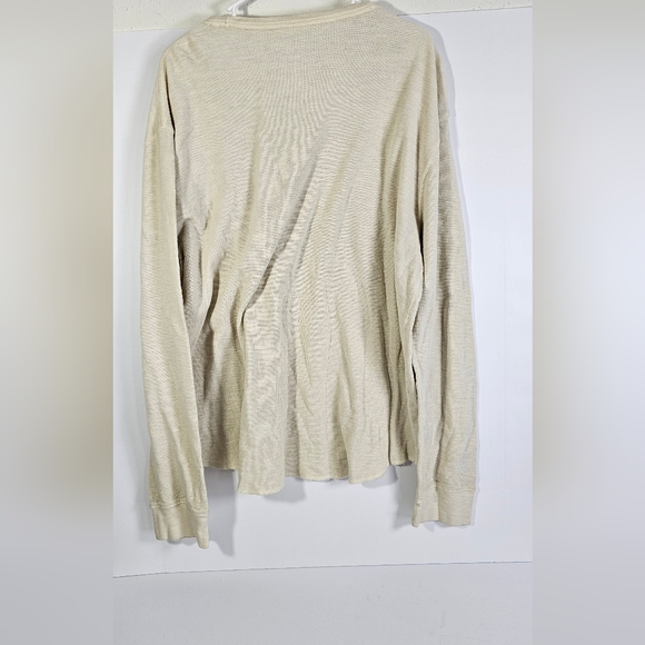 Men's Beige Long Sleeve Tee - Picture 3 of 4